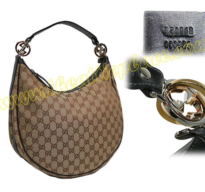 Gucci 232962 Black/ Beige GG Twins Medium Hobo-0
