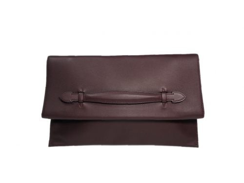 Hermes Pochette Pliplat Veau Evercolor Prune Flap Clutch/ Pouch-0