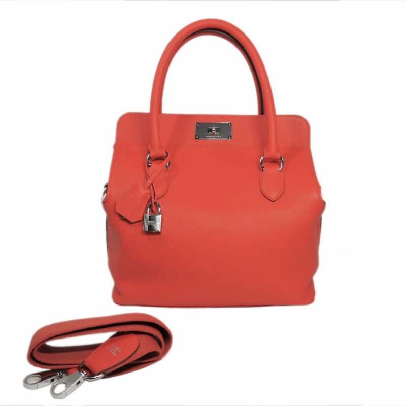 Hermes Toolbox 26 T Stamp Swift Capucine w Amazona Strap Shoulder Bag-0