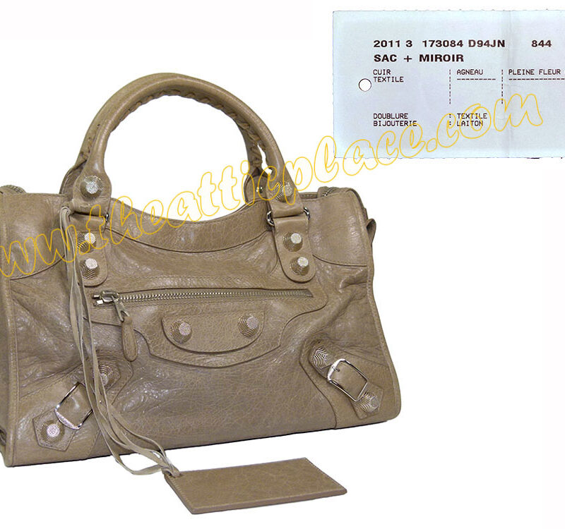 Balenciaga 173084 Nude City Gaint Silver Hardware-0
