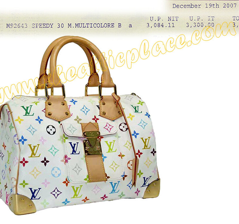 Louis Vuitton M92643 Multicolor White Speedy 30 Tote -0