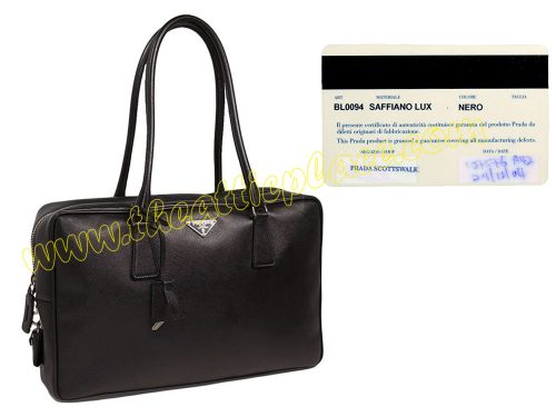 Prada BL0094 Saffiano Lux Black Document Tote-0