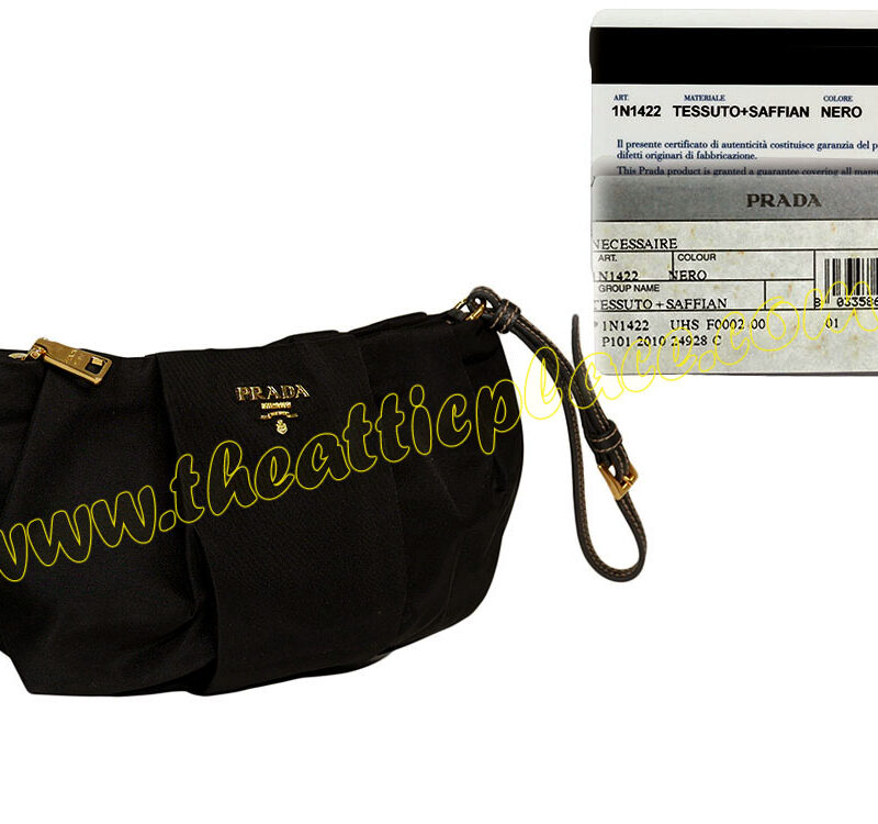 Prada 1N1422 Black Nylon Wrist Pouch-0