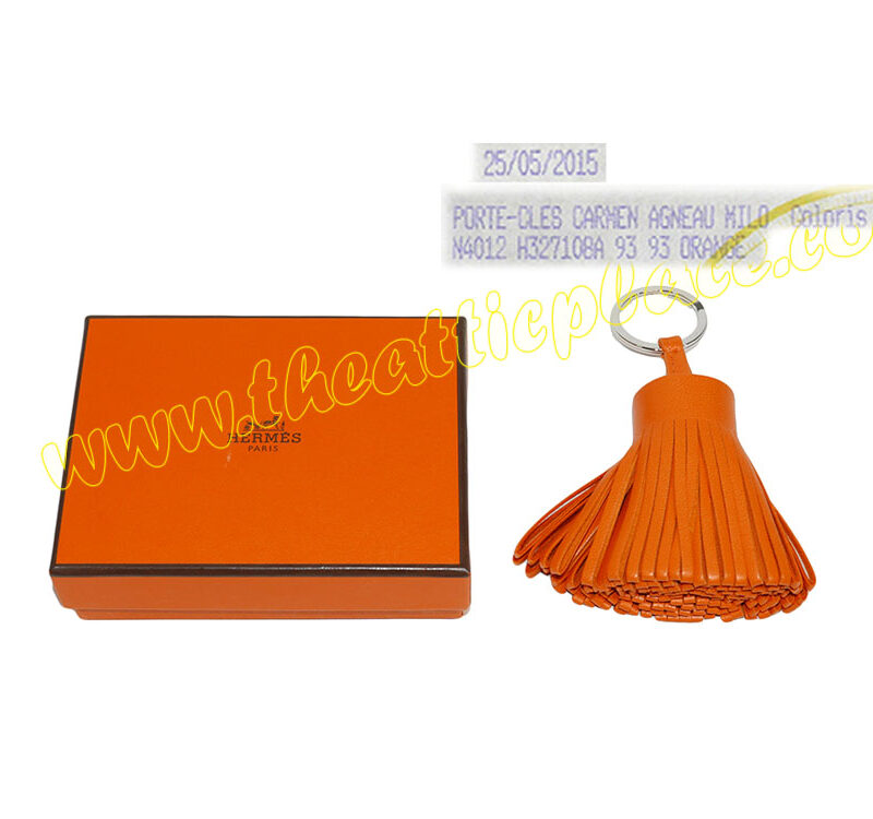 Hermes Carmen Rouge Orange Bag Charm/ Key Holder-0