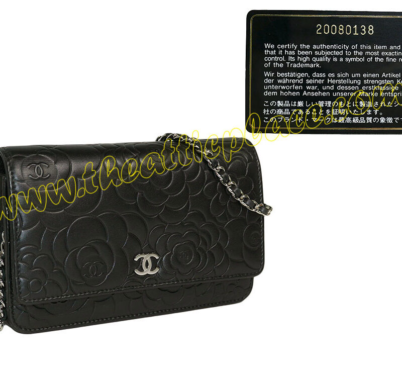 Chanel 20080138 Camellia Lambskin Wallet On Chain Silver Hardware-0