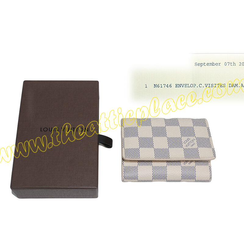 Louis Vuitton N61746 Damier Azur Flap Card Holder (CA1113)-0