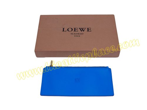 Loewe Blue Calf Mini Flat Accessories Pouch/ Clutch-0