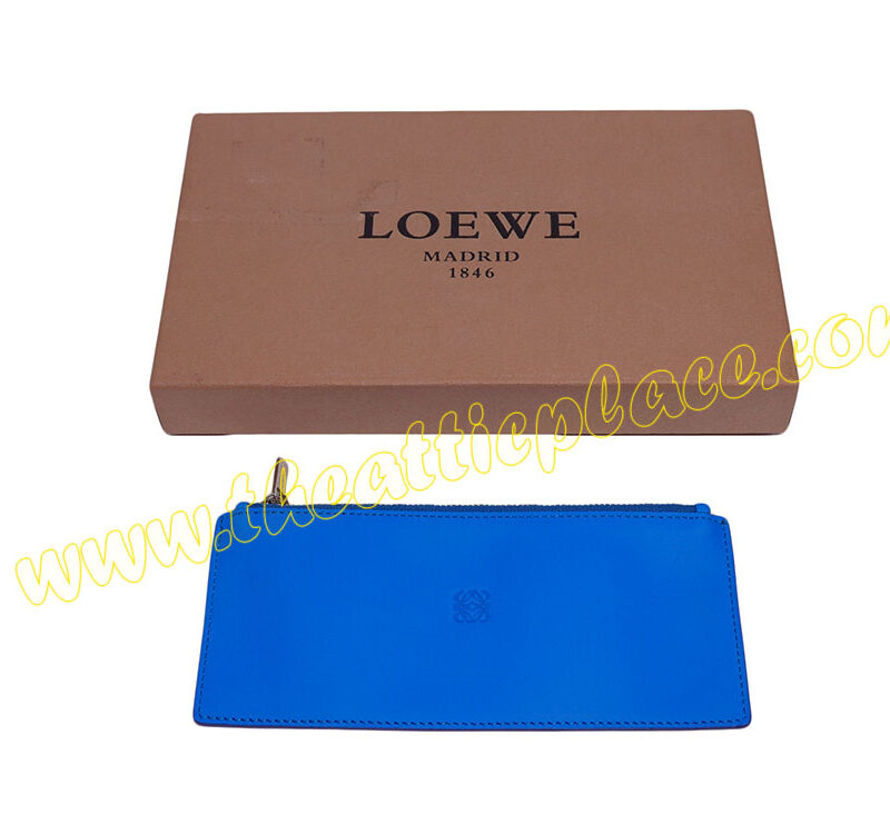 Loewe Blue Calf Mini Flat Accessories Pouch/ Clutch-0