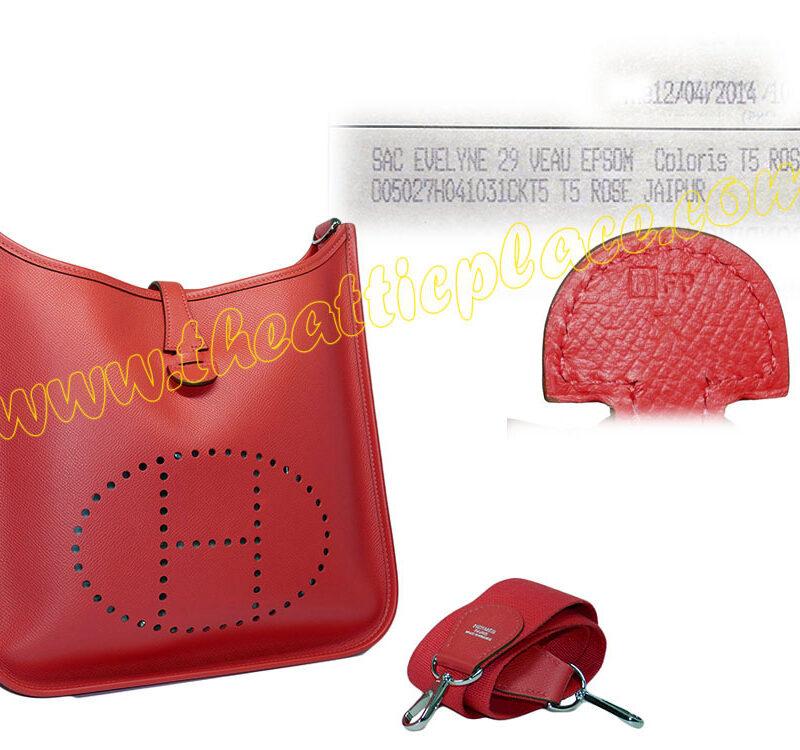 Hermes Evelyne 29cm Rose Jaipur Epsom R Stamp Reporter/ Messenger Bag-0