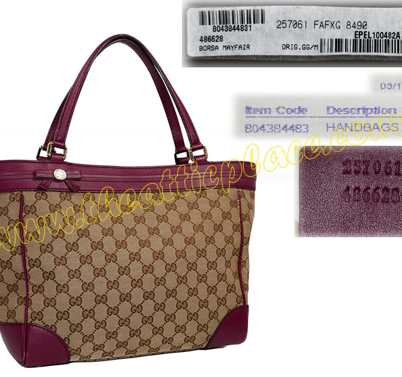 Gucci 257061 Cherry Trim w GG Canvas Mayfair Shopping Tote-0