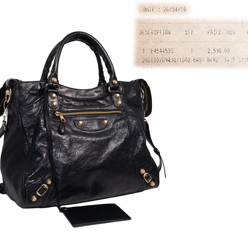 Balenciaga 282010 Black Velo Giant 12 Gold Hardware + Mirror-0