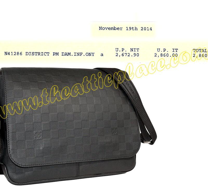 Louis Vuitton N41286 Damier Infini Leather District PM Messenger Bag-0