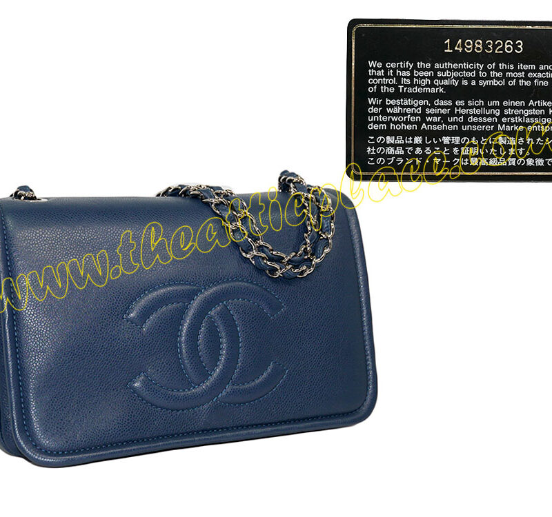 Chanel 14983263 Blue Caviar 11A CC Logo Flap Silver Hardware-0
