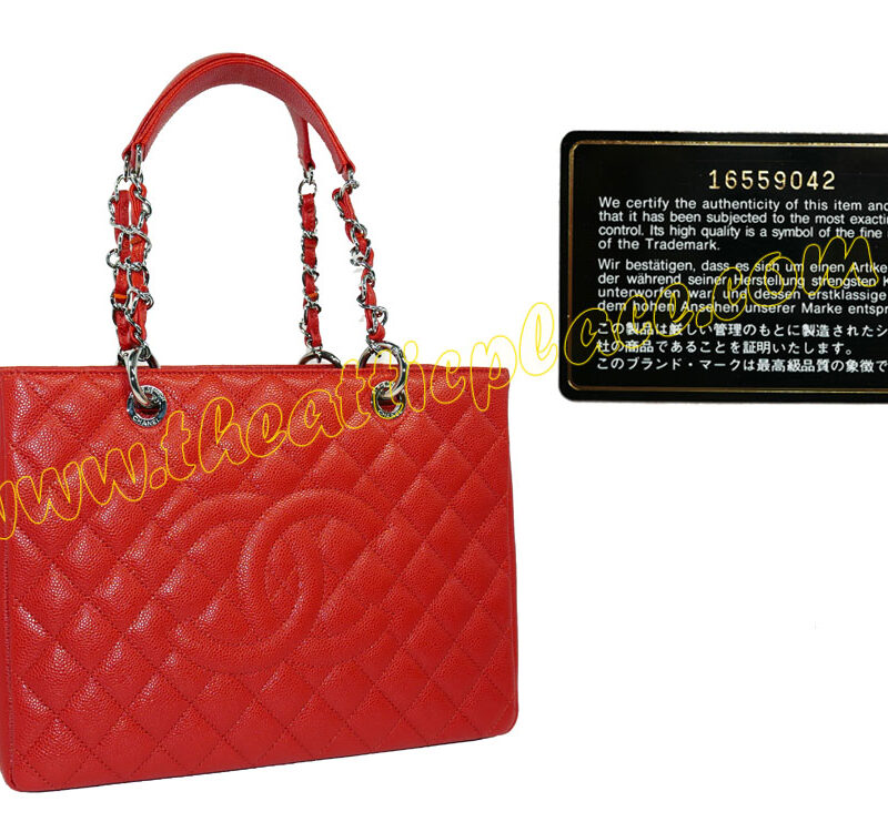 Chanel 16559042 Orange Caviar with "31 Rue Cambon "on Silver Hardware Grand Shopping Tote -0