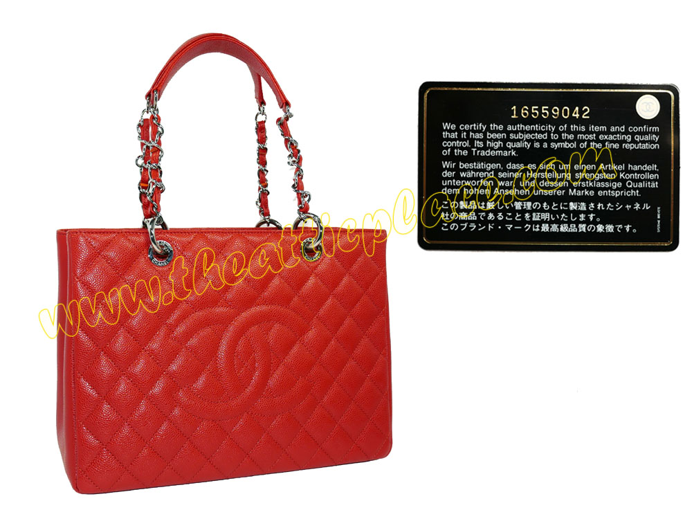 Chanel 16559042 Orange Caviar with "31 Rue Cambon "on Silver Hardware Grand Shopping Tote -0