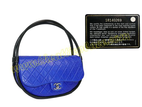 Chanel 18140269 Blue Electric Lambskin Hula Hoop Hobo Bag Medium -0