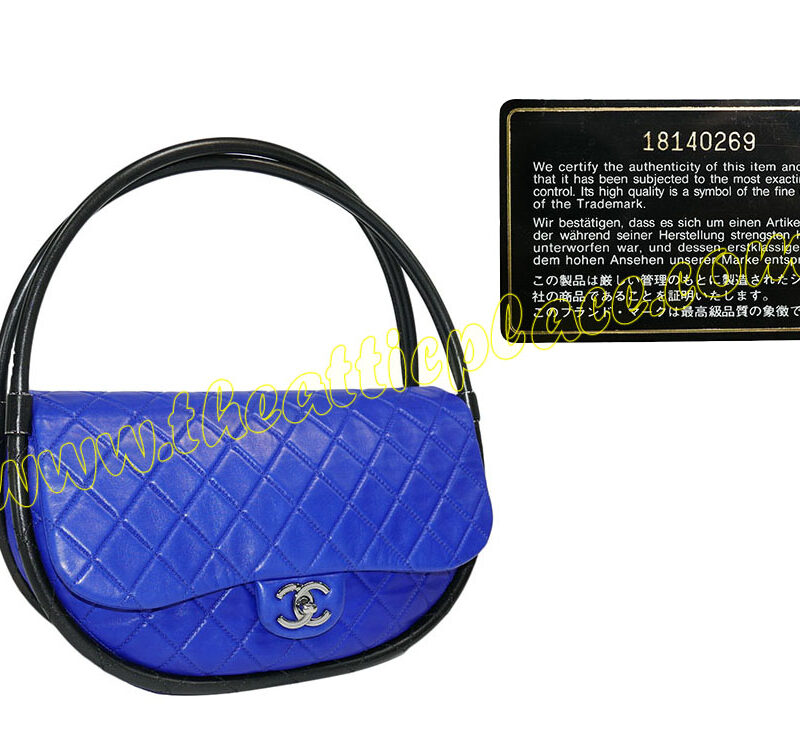 Chanel 18140269 Blue Electric Lambskin Hula Hoop Hobo Bag Medium -0
