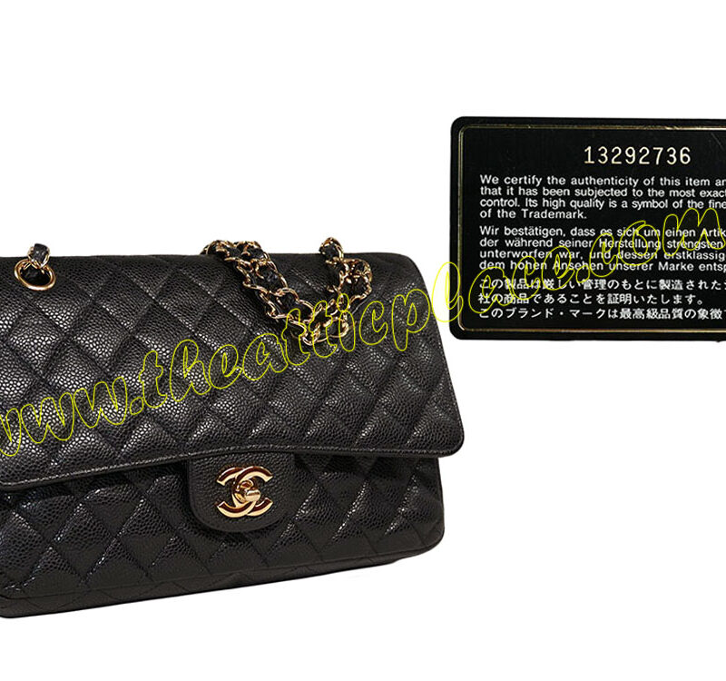 Chanel 13292736 Black Caviar Medium Classic Gold Hardware-0