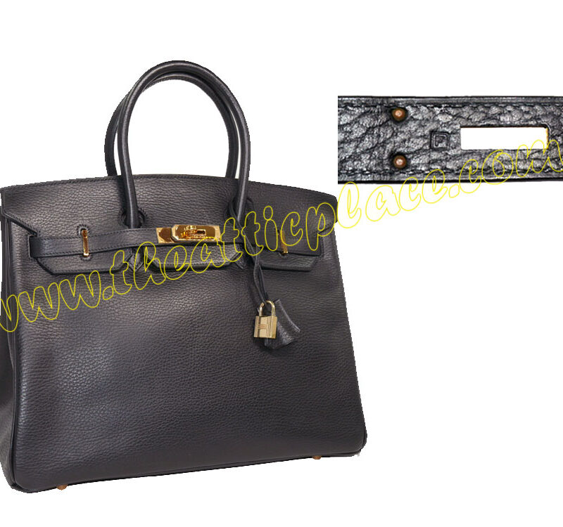 Hermes Birkin 35 Black Ardennes F Stamp Gold Hardware-0