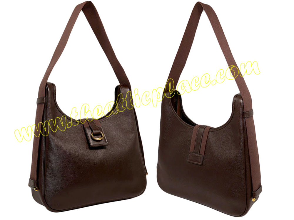 Hermes Vintage 30cm Tsaka Hobo Bag in Ebene Ardenne Leather Gold Hardware Shoulder/ Messenger 2- way Bag-36843