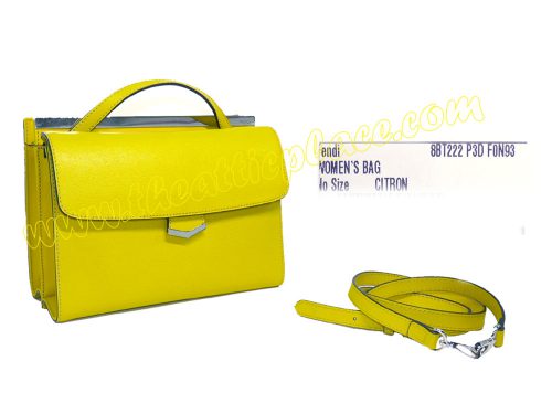 Fendi Citron Yellow Calf Demi Jour Split Tote / Crossbody Bags-0