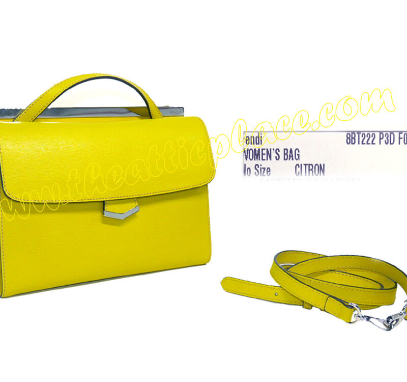 Fendi Citron Yellow Calf Demi Jour Split Tote / Crossbody Bags-0