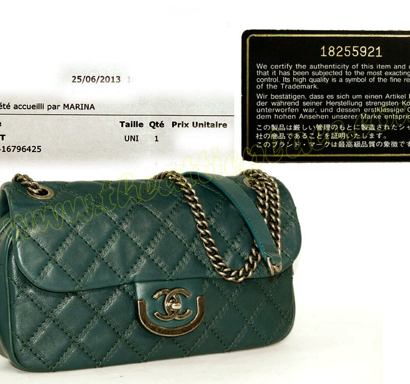 Chanel 18255921 13S A67824Y Green Distressed Easy Flap Bag Ruthenium Hardware-0