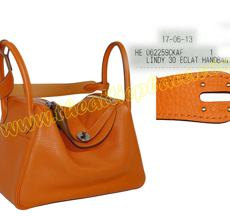 Hermes Lindy 30 Eclat Orange/ Moutarde Clemence Q Stamp-0