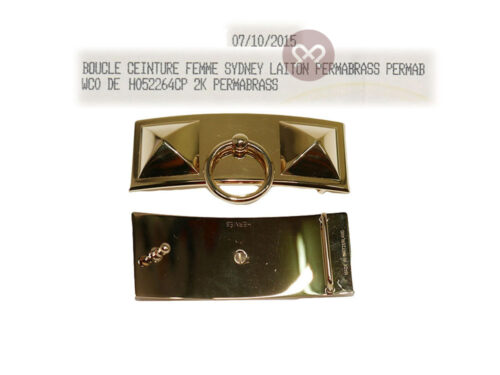 Hermes Buckle Sydney CDC Permabrass Hardware 24mm/ 80cm Orange/ Black R Stamp Reversible Belt