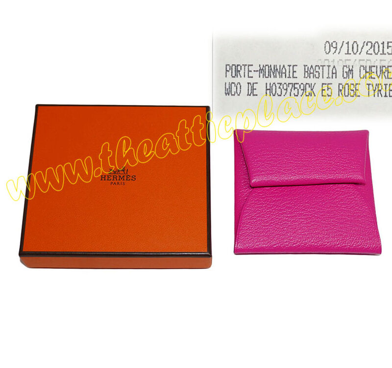 Hermes Mysore Leather Rose Tyrien Coin Purse-0