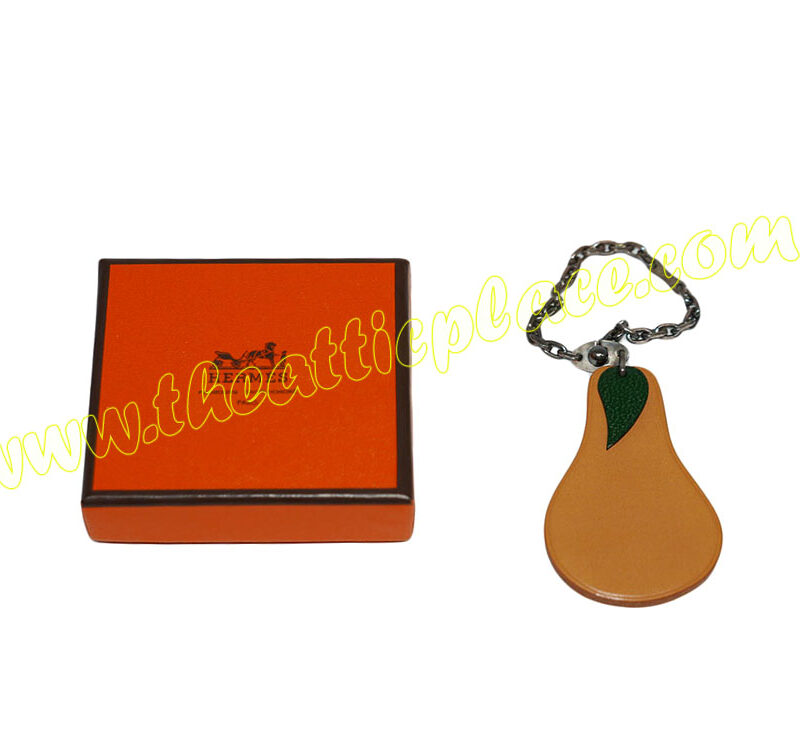 Hermes Pear Yellow Leather Bag Charm-0