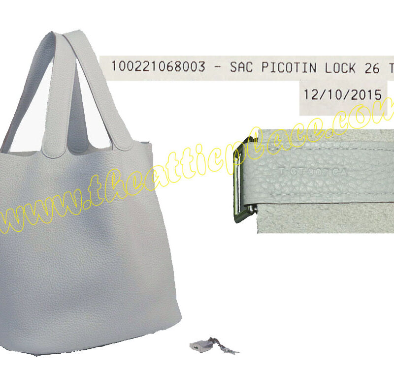 Hermes Picotin Lock 26cm Gris Purple Clemence Unisex Bag-0
