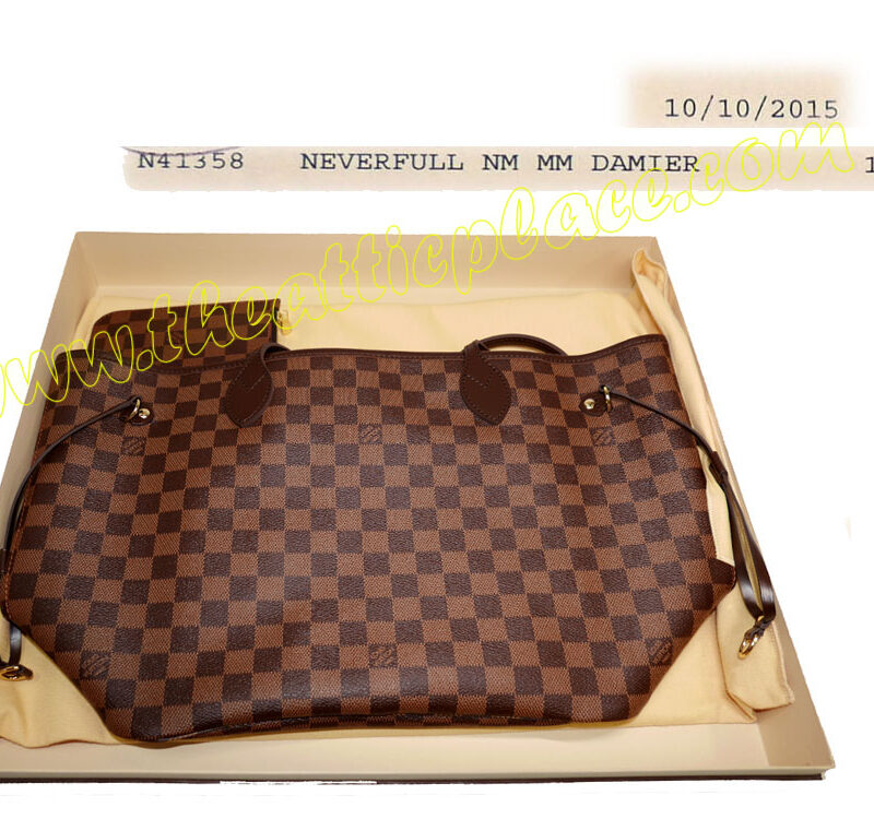 Louis Vuitton N41358 Damier Canvas Neverfull MM -0