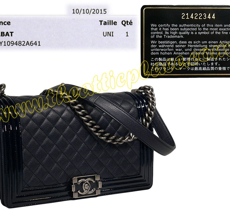 Chanel A92193Y New Medium Boy Chanel Flap 21422344 Blue Distressed Calf / Patent Ruthenium Hardware-0