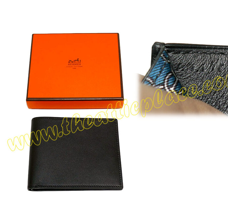 Hermes Black Swift Citizen Twill R Stamp Compact Wallet-0