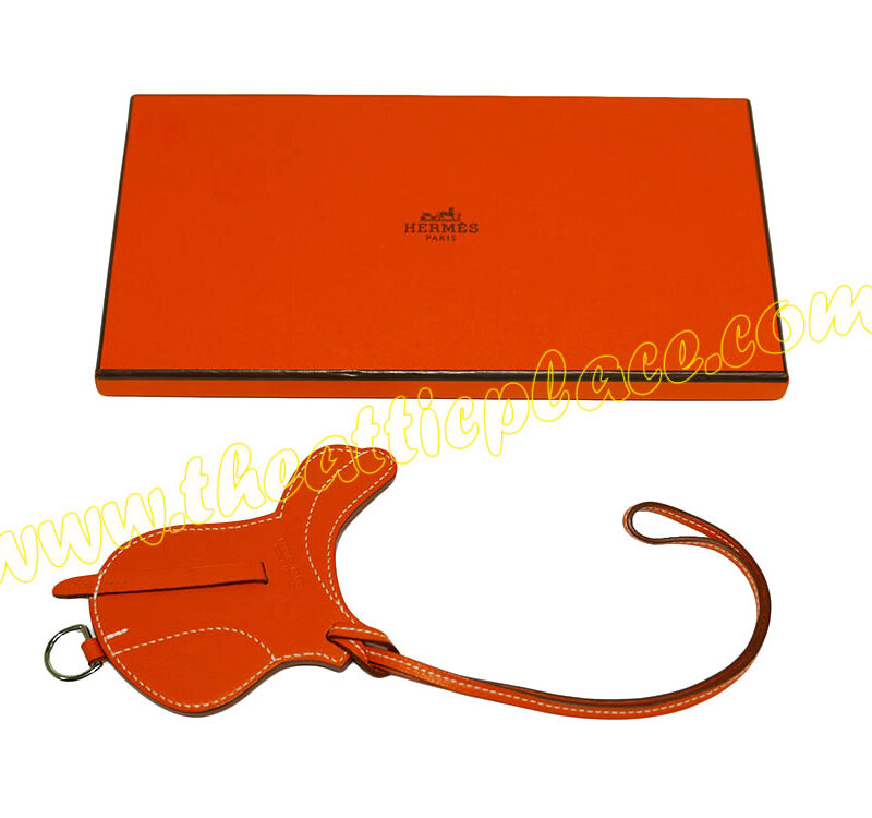 Hermes Sac Saddle Paddock Orange Bag Charm-0
