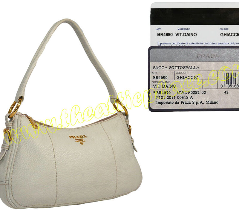 Prada BR4690 Vit. Daino Ghiaccio Small Hobo Bag-0