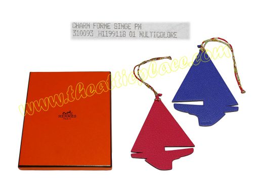 Hermes Petit H Boat Blue Electric / Rose Pivione Bag Charm for Birkin/ Kelly-0