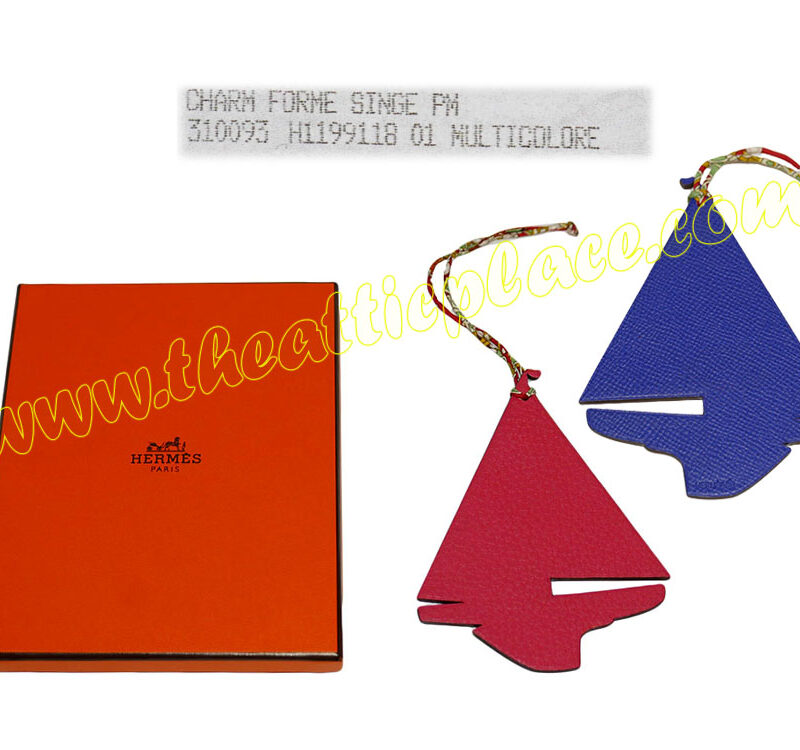 Hermes Petit H Boat Blue Electric / Rose Pivione Bag Charm for Birkin/ Kelly-0