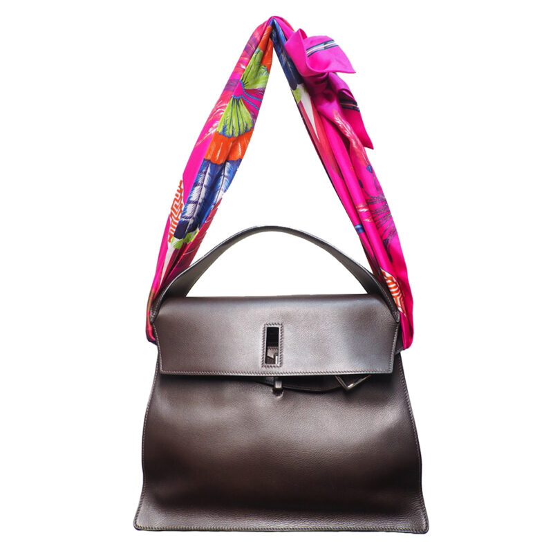 Hermes Etribelt 32cm Ebene Color in Evergrain Leather P Stamp Tote Bag/ Peekaboo Looks