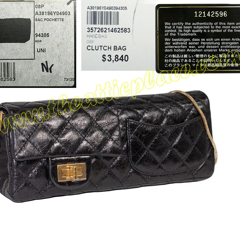 Chanel 12142596 Black Distressed Reissue A38196Y Limited Pochette Mat Gold Hardware-0