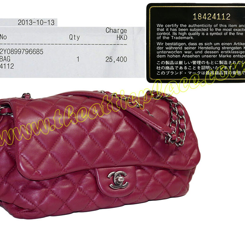 Chanel 18424112 Red Lambskin Flap w Gather Ruthenium Hardware-0