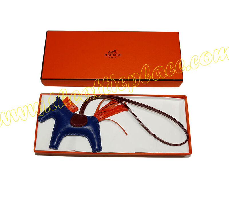 Hermes Rodeo PM Blue De Malte/ Rouge H/ Poppy Orange Bag Charm -0