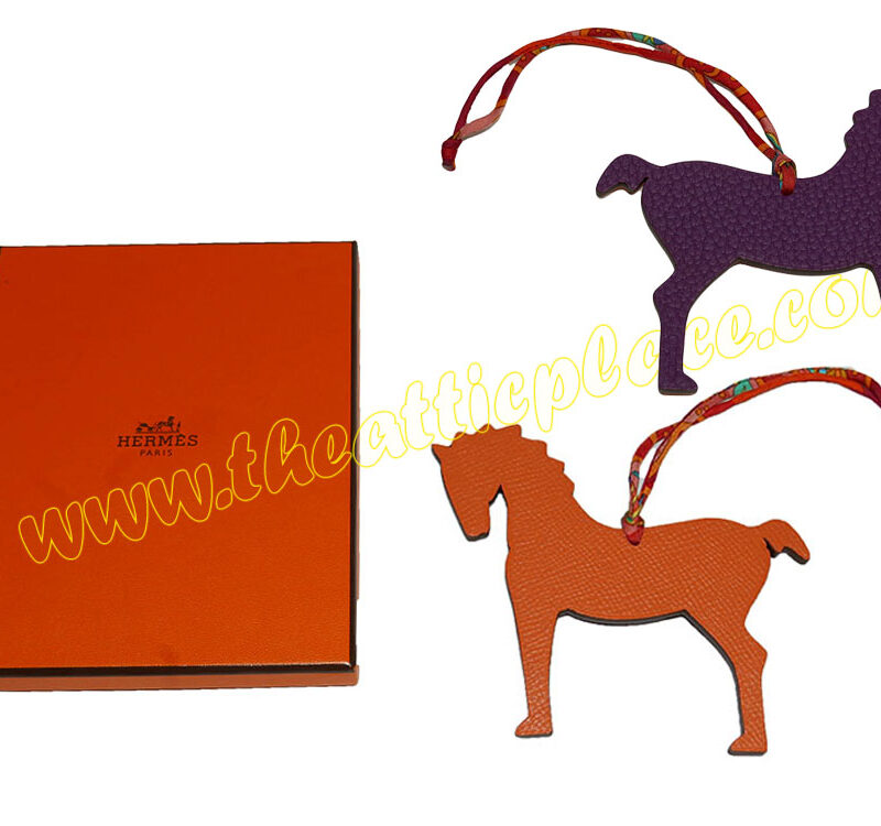 Hermes Petit H Unicon Horse Ultra Violet/ Orange Bag Charm-0