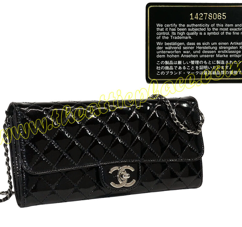Chanel 14278065 Black Patent Wallet on Chain / Long Clutch -0