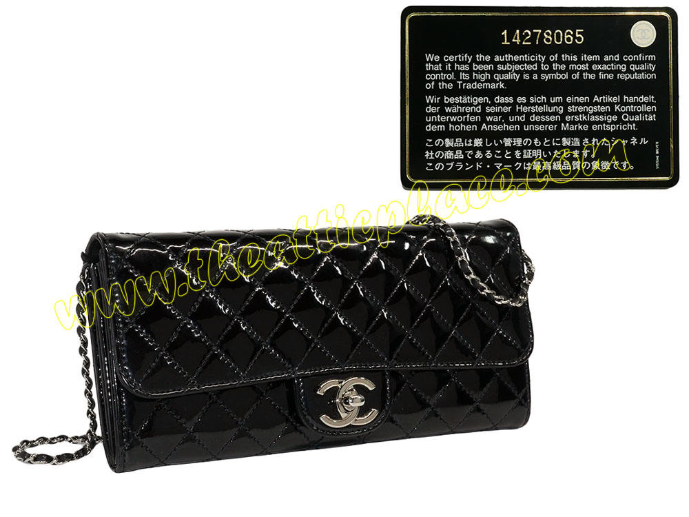 Chanel 14278065 Black Patent Wallet on Chain / Long Clutch -0