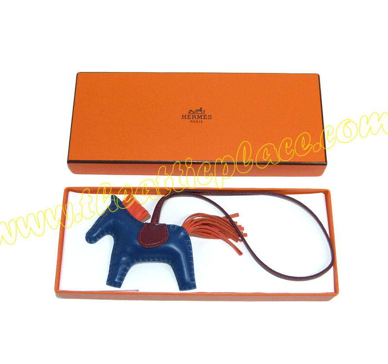 Hermes Rodeo PM Blue De Malte/ Rouge H/ Poppy Orange Bag Charm -0