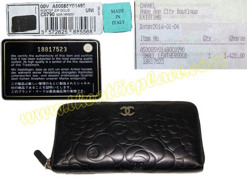 Chanel 18817523 Black Camellia Zippy Long Wallet-0