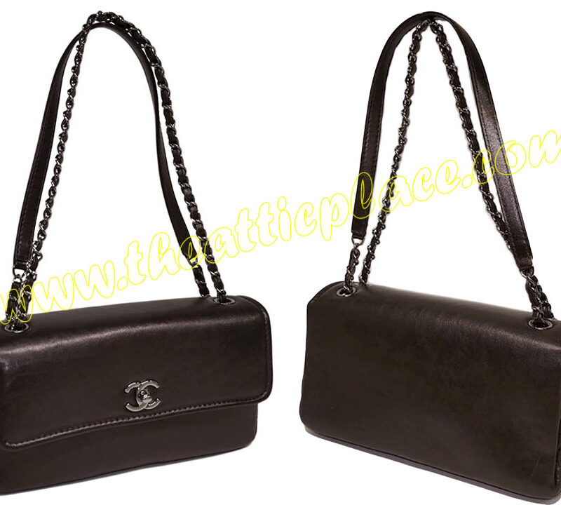 Chanel 18474298 Dark Brown 3C Flap Calf with Leather / Chain Strap-0