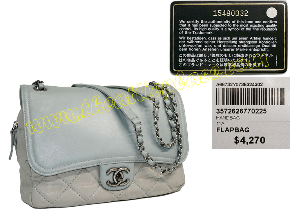 Chanel 15490032 Greylish Blue Velvet Leather Jumbo Zip Flap Shoulder/ Cross Body Bag-0